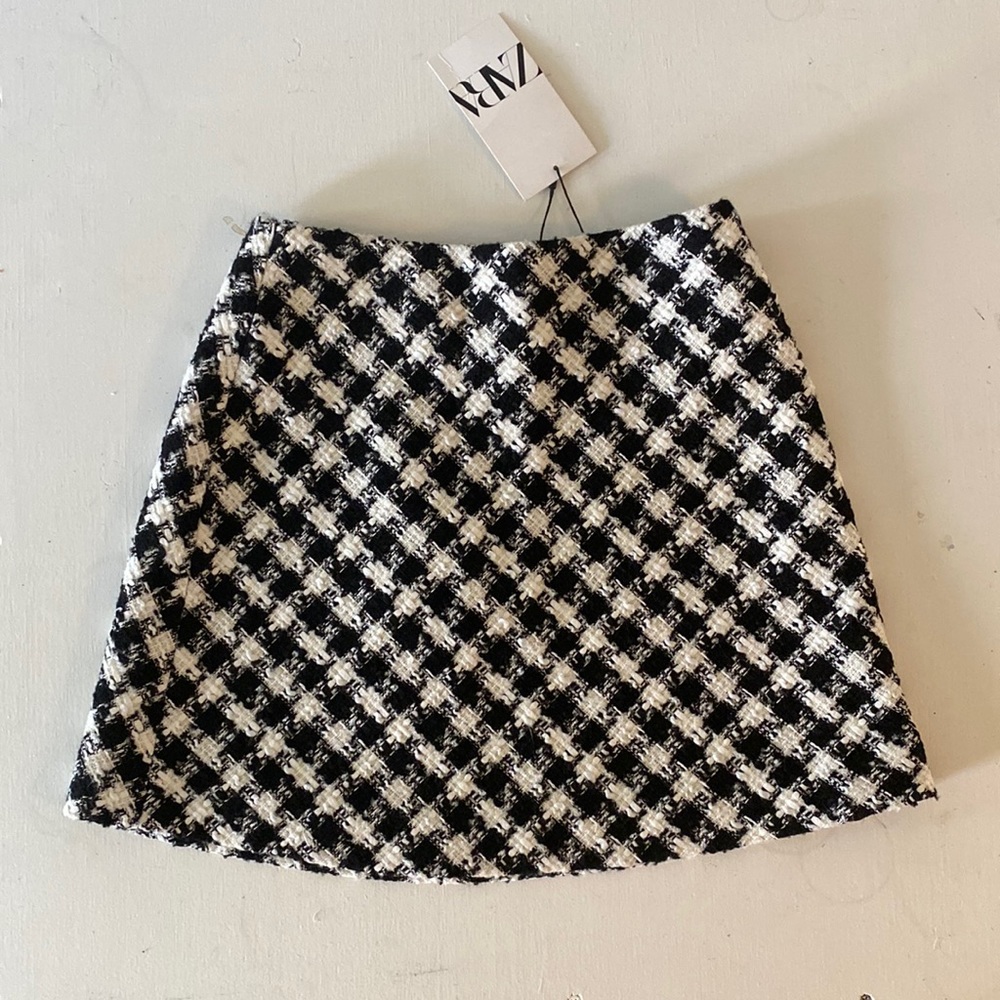 Zara Houndstooth mini skirt NWT!